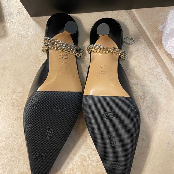 Kalda black ara 55mm ankle chain leather mules - Picture 8 of 8